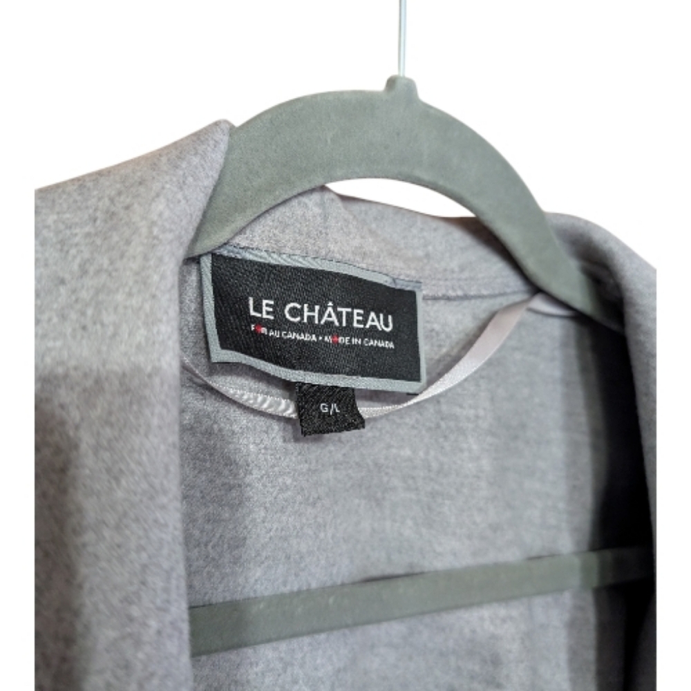 Le Château Light Grey Waterfall Wrap Coat – Made in Canada Size L - Picture 4 of 10